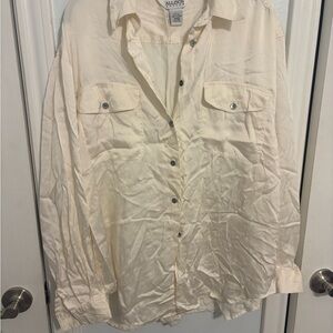 Allison Taylor Women Silk Long-Sleeve Button-Up Shirt Size Large